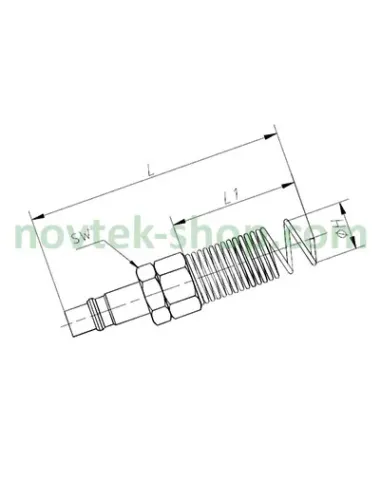 Куплунг (штекер) з пружиною під трубку 8Х5